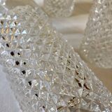 5 vintage glasses with a diamond point pattern