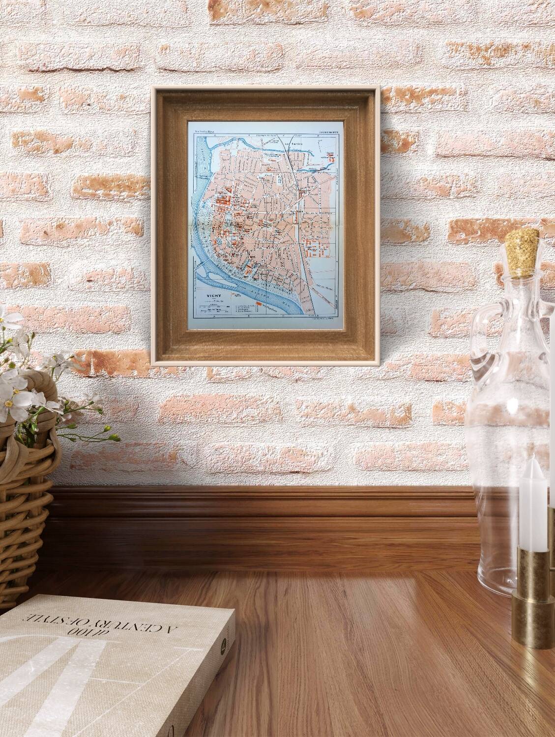 Printed in 1931, map of Vichy, Allier.