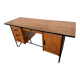 Vintage 1960s desk in oak and black metal – modernist spirit
