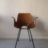 Médéa armrest chair in wood and metal by Vittorio Nobili for Fratelli Tagliablue, Italy 1950