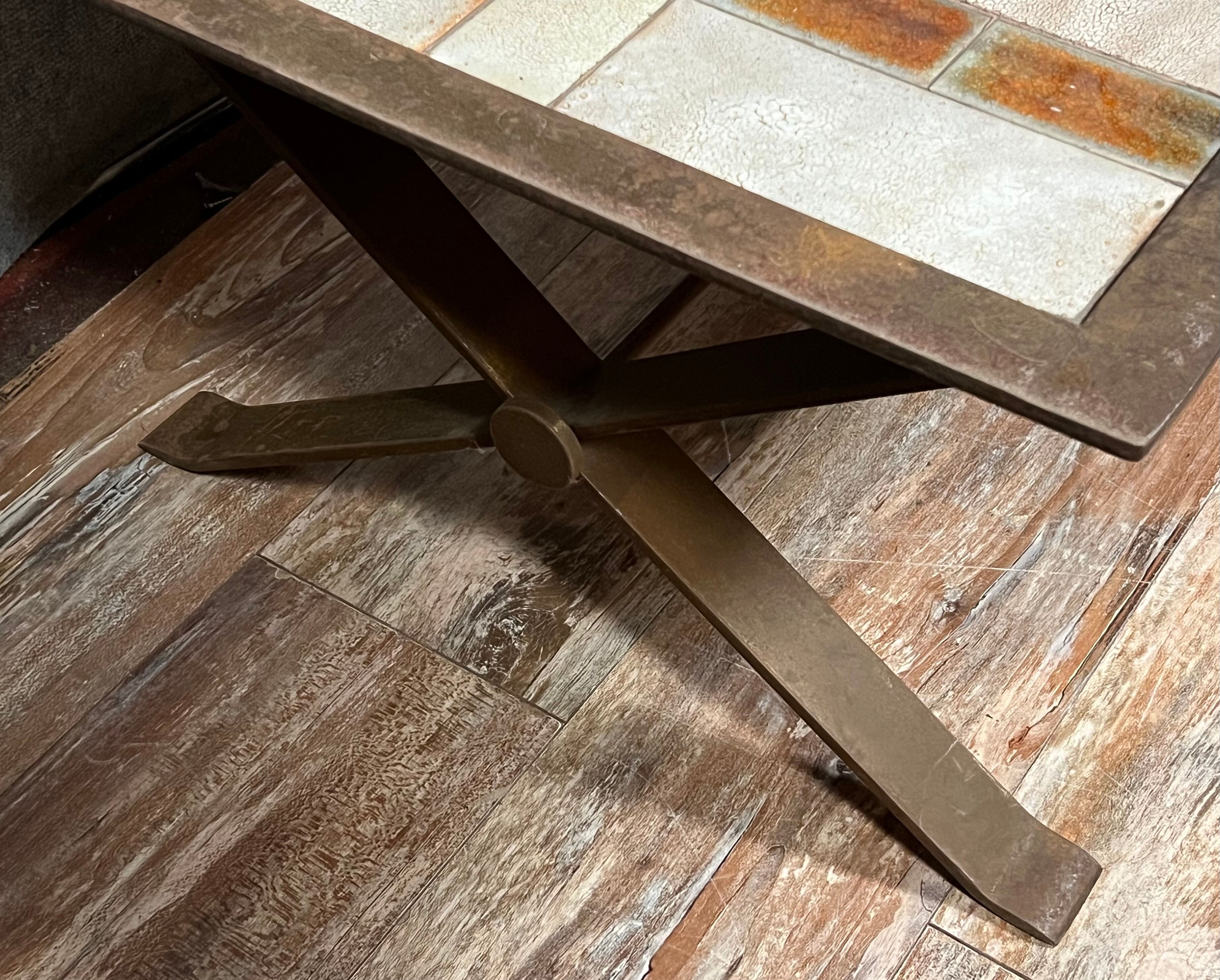 Scandinavian coffee table from the 60s and metal and ceramics