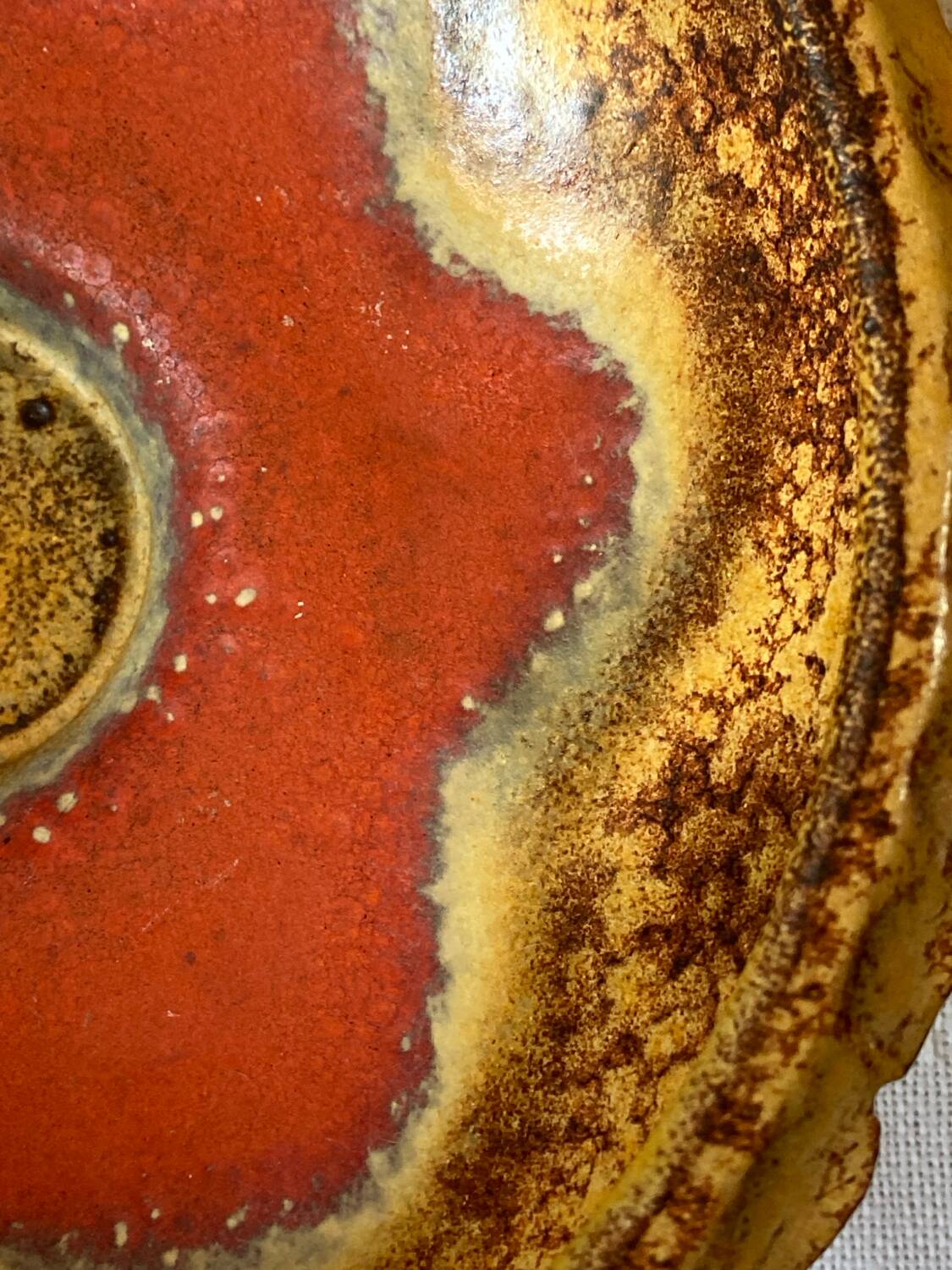 Vintage German earthenware fruit bowl – 1970s