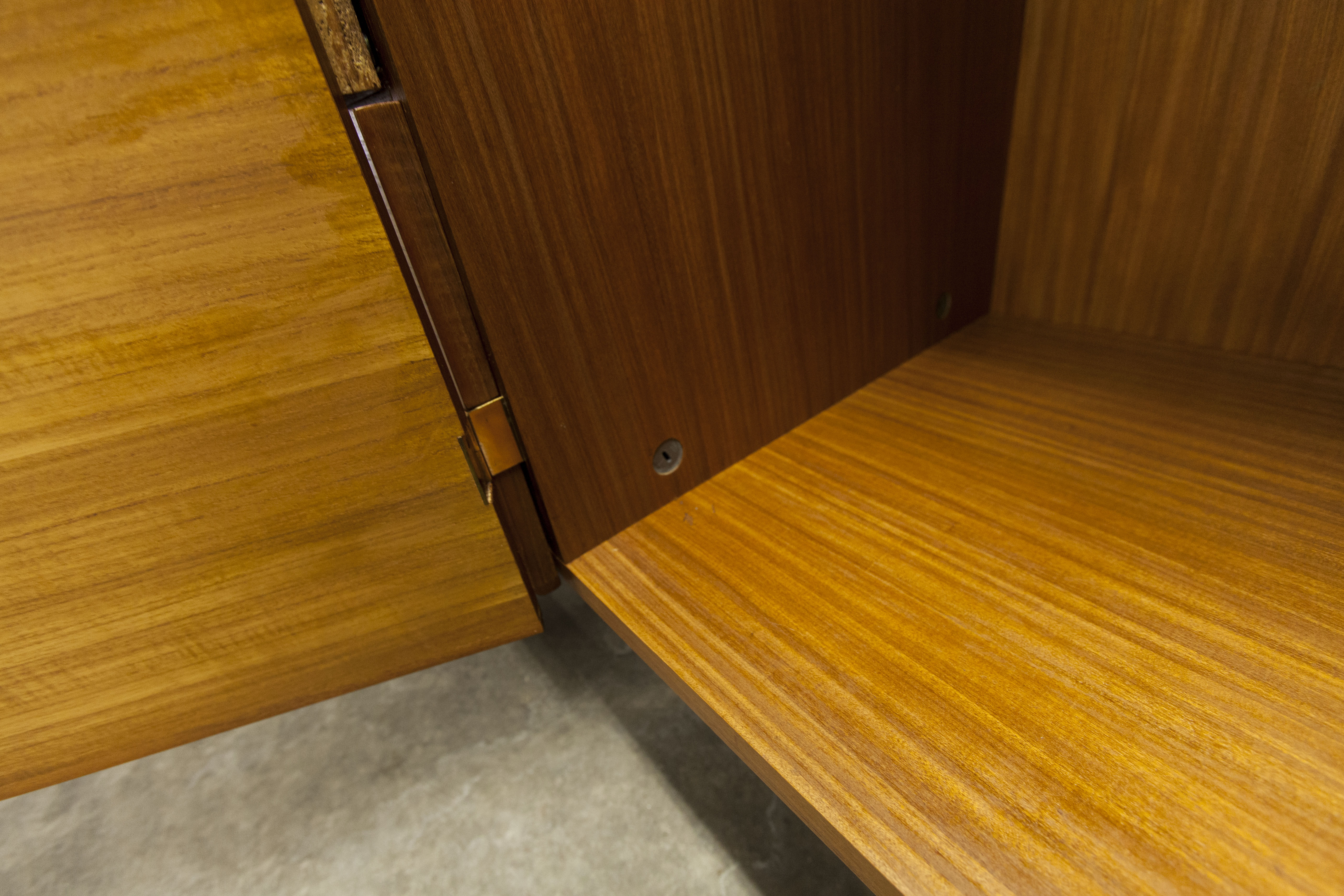 Danish Scandinavian wardrobe signed Sven Ellekaer 1960 3 doors 2 drawers with mounting plan