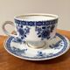 Tasse à thé en porcelaine Wallendorf avec soucoupe, Echt Kobalt, motif fleur bleue