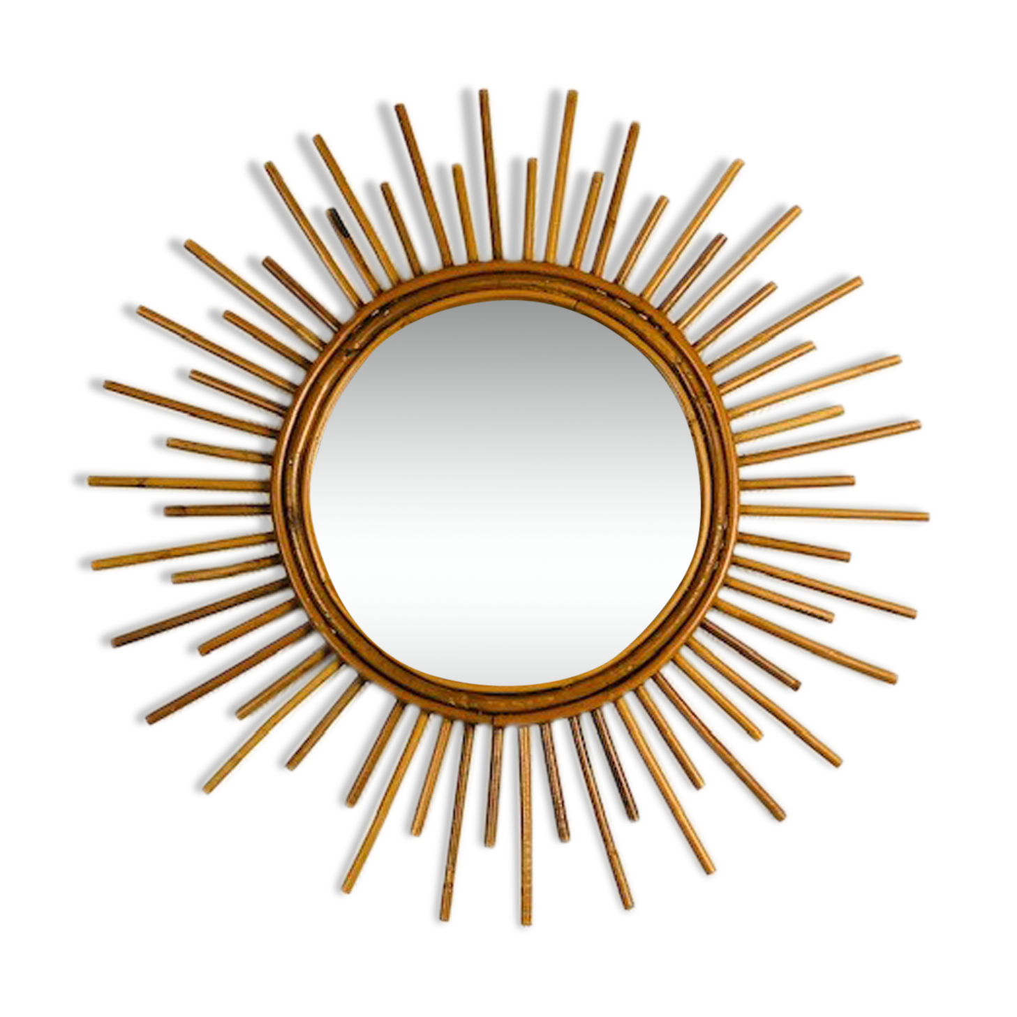 Mirror sun rattan - vintage 70