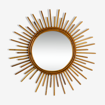 Mirror sun rattan - vintage 70