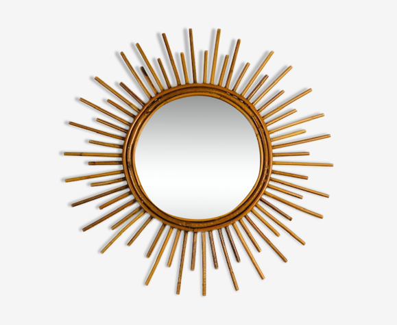 Mirror sun rattan - vintage 70