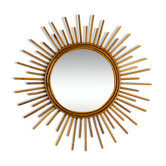 Mirror sun rattan - vintage 70