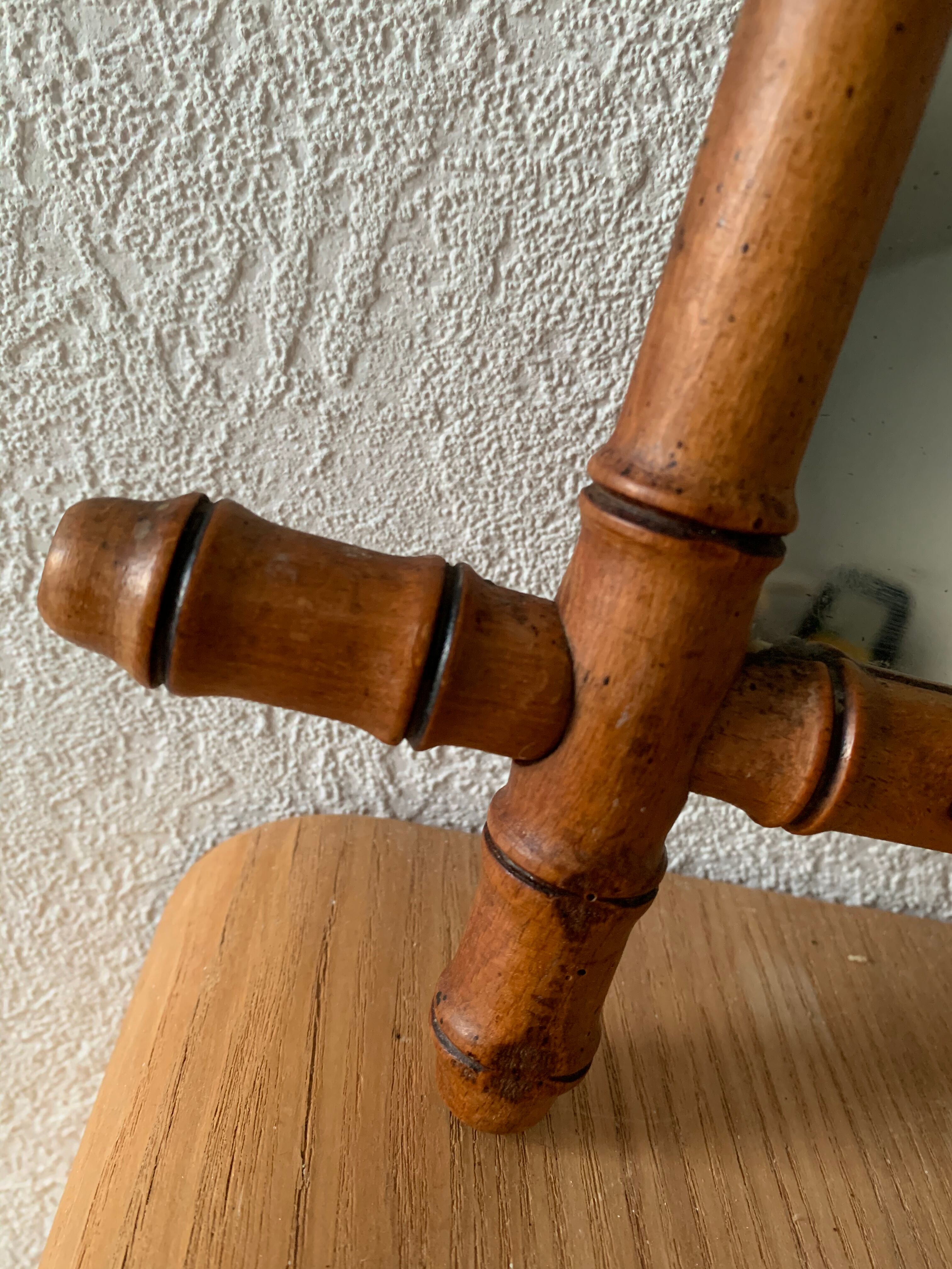 Miroir ancien cadre bambou