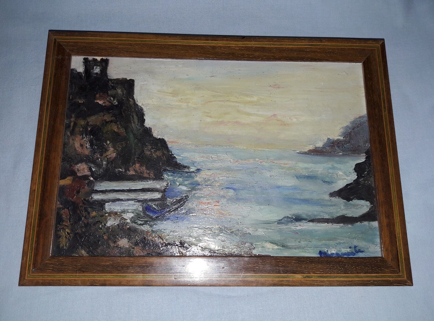 Signed marine painting