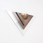 Dutch Design copper colored wall lamp with glass, Dijkstra 1980s