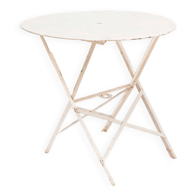 Table pliante ronde française vintage en fer