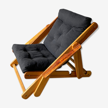 Scandinavian reclining and foldable chair by Gillis Lundgren, 1970s