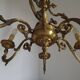 Large Antique French Art Nouveau Acanthus 6-Light Bronze Cage Candlestick