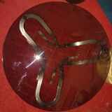 Coffee table year 70s glass and chrome