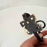 Pair of antique wrought iron coat hooks