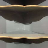 Encoignure anglaise XIXème en noyer, acajou et chêne