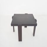 Dark brown square side table in the style of Porada Arredi, 1960's