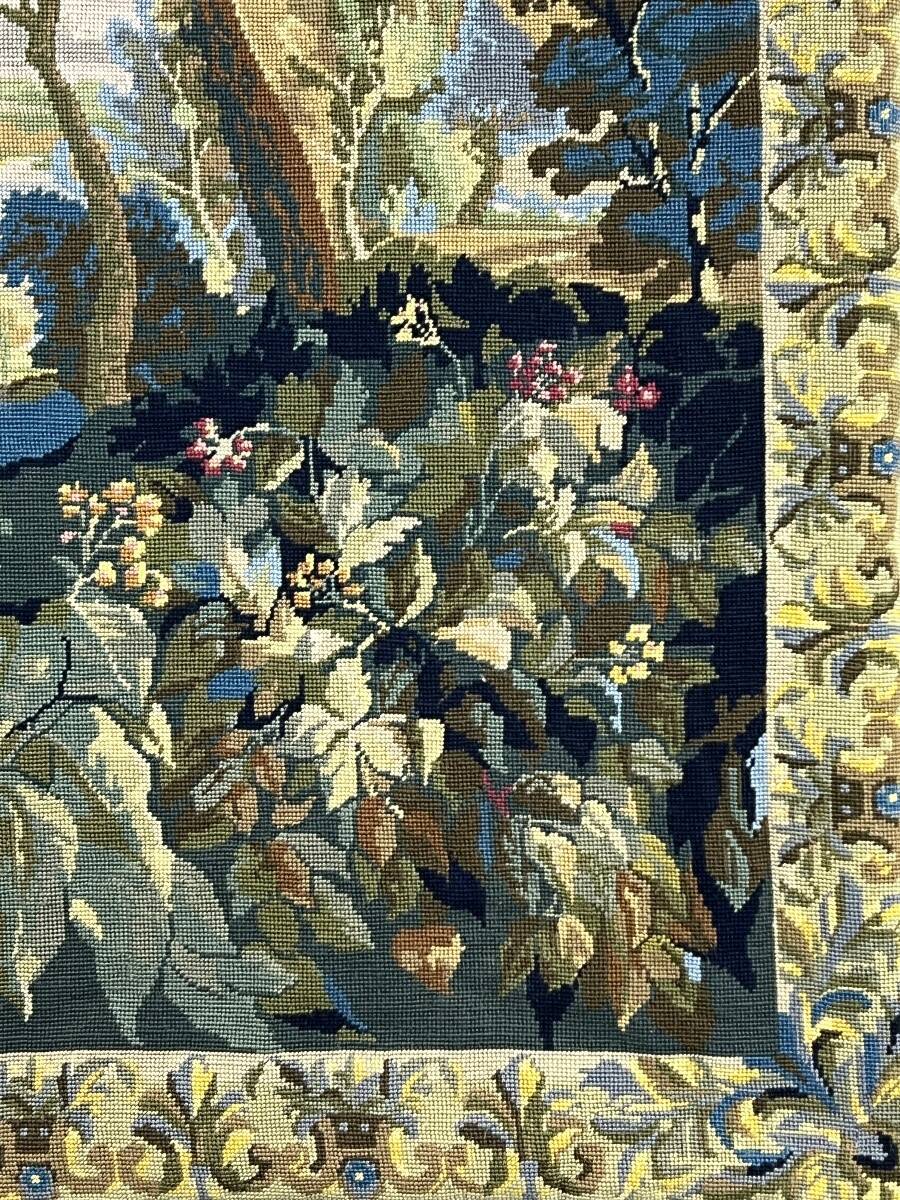 Wall tapestry with landscape and bird decoration, 20th century