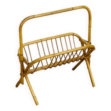 Wicker magazine rack 1960