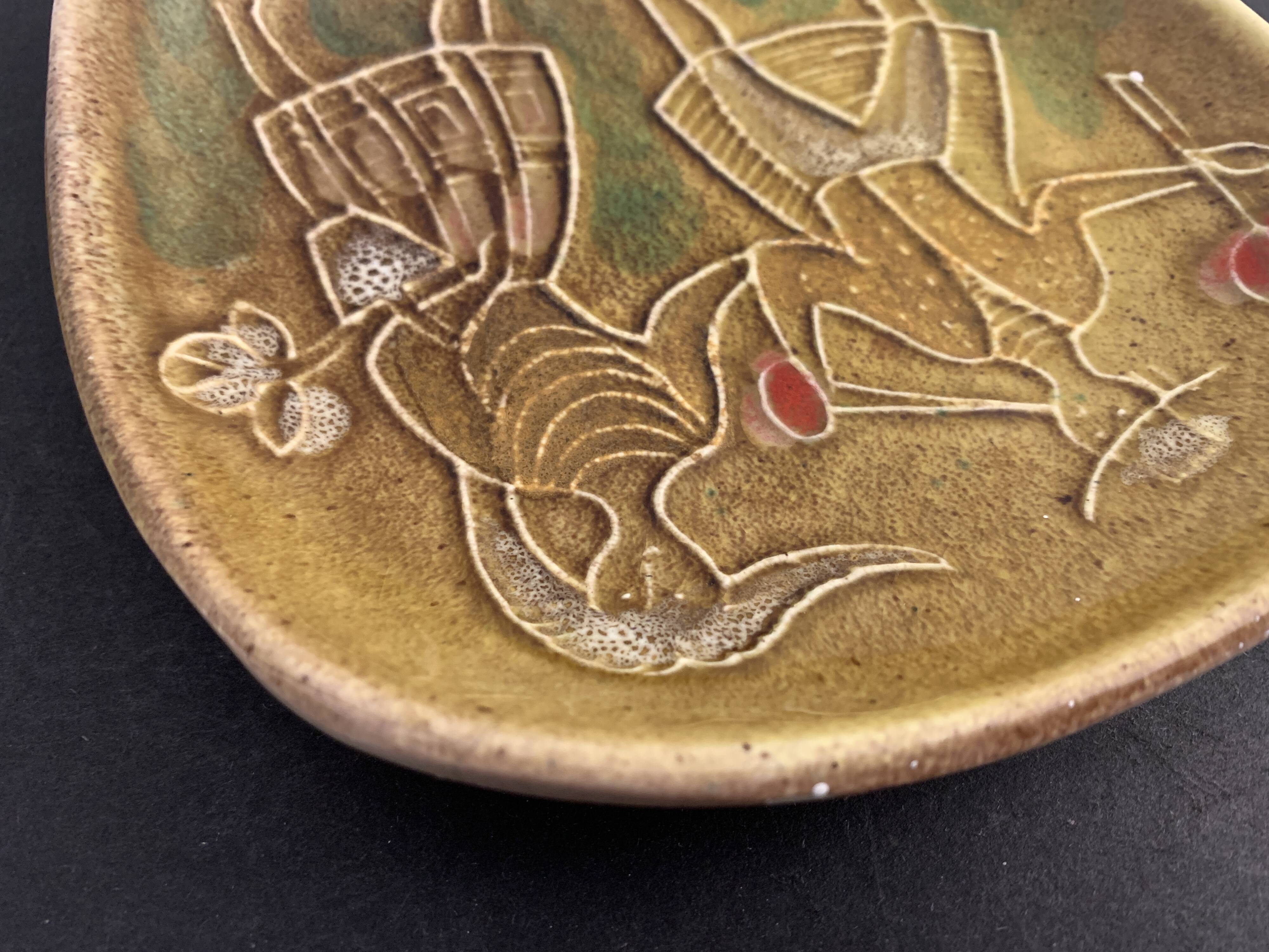 Ceramic trinket bowl Italian numbered, Alessio Tasca, mid Century