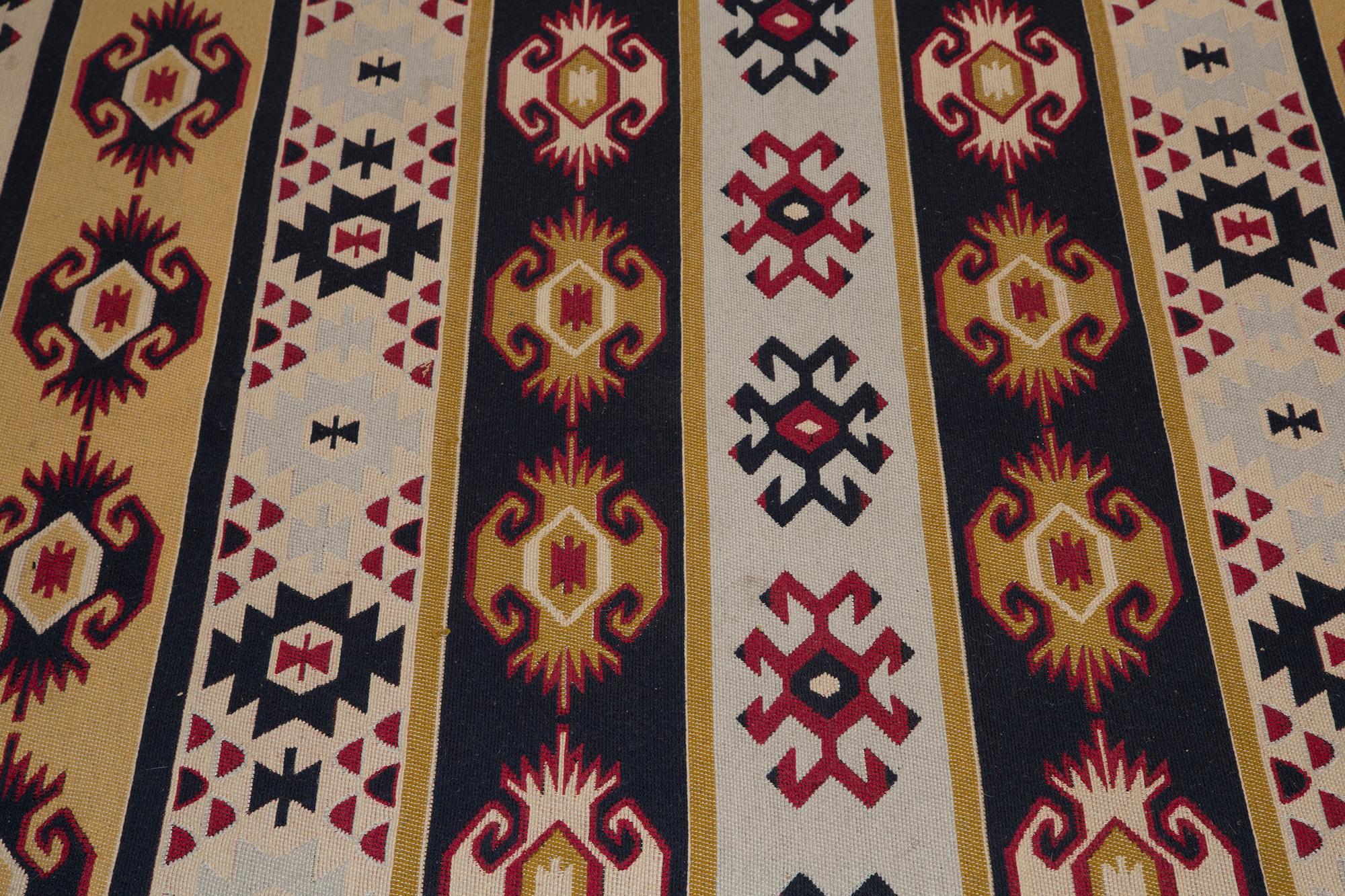 Mid-century Boho Wool Rug, 1960s