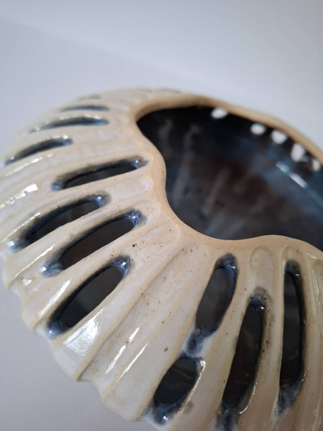 Vintage ceramic openwork vase