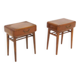 Set of two mahogany bedside tables by Axel Larsson, Sweden, 1960