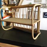 Rattan wall shelf