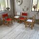 Set of 4 80s colored pine chairs