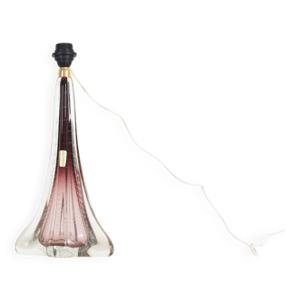 Vintage French crystal glass table lamp in the style of Val Saint Lambert