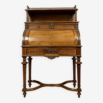 Bureau cylindre Parisien louis XVI en acajou blond vers 1850