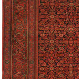 Handmade persian orange wool rug, oriental malayer rug- 127x203cm