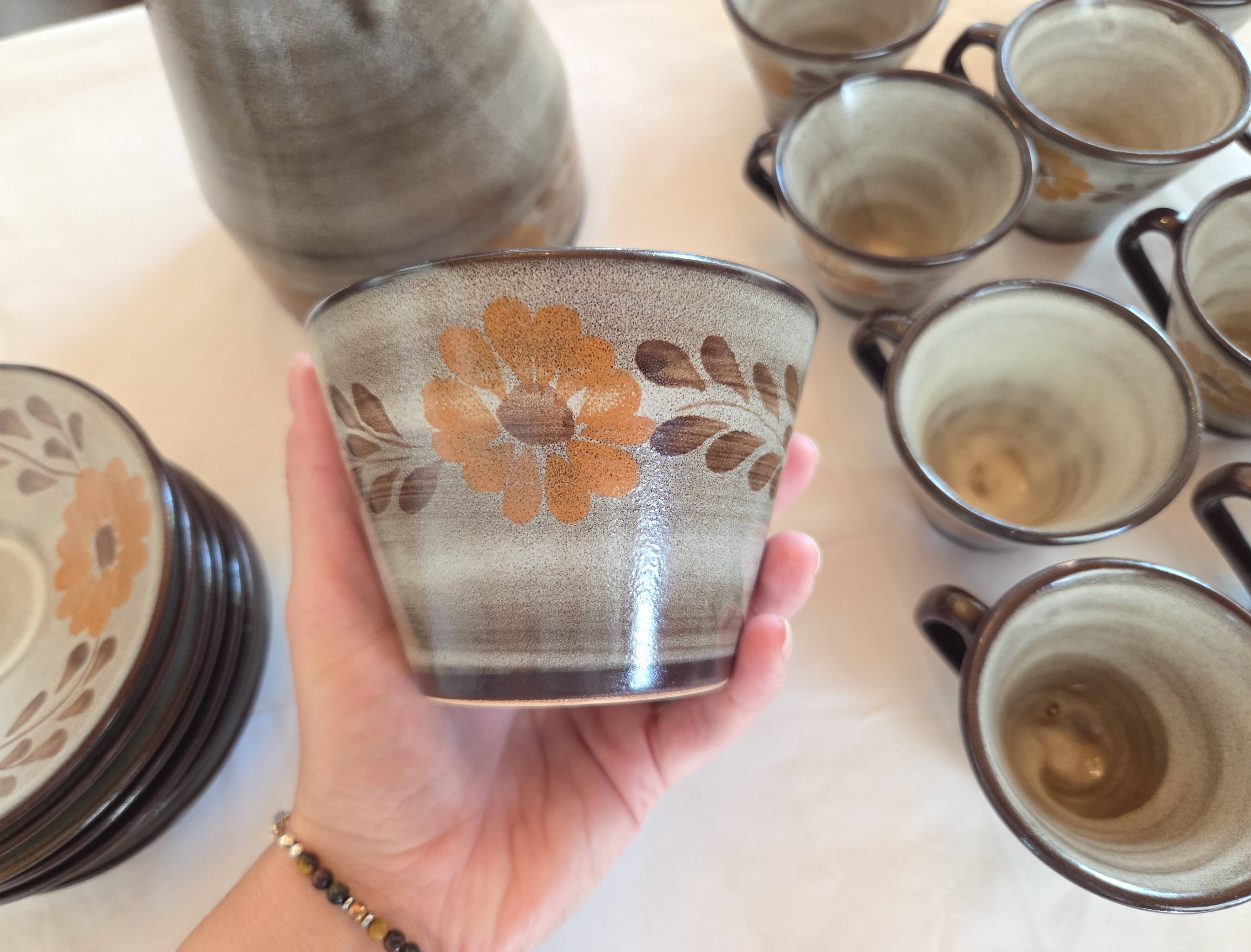 Vintage coffee service in stoneware from Soufflenheim - 20 pieces