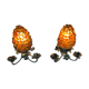 Paire de lampes veilleuse tulipe grappes de raisin verre murano