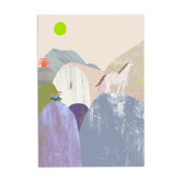 Illustration libre courante avec un cheval dans les montagnes