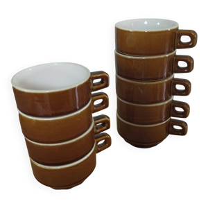 Lot de neuf tasses à - chocolat