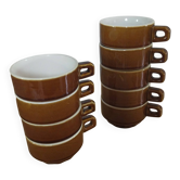 Set of nine bistro chocolate cups