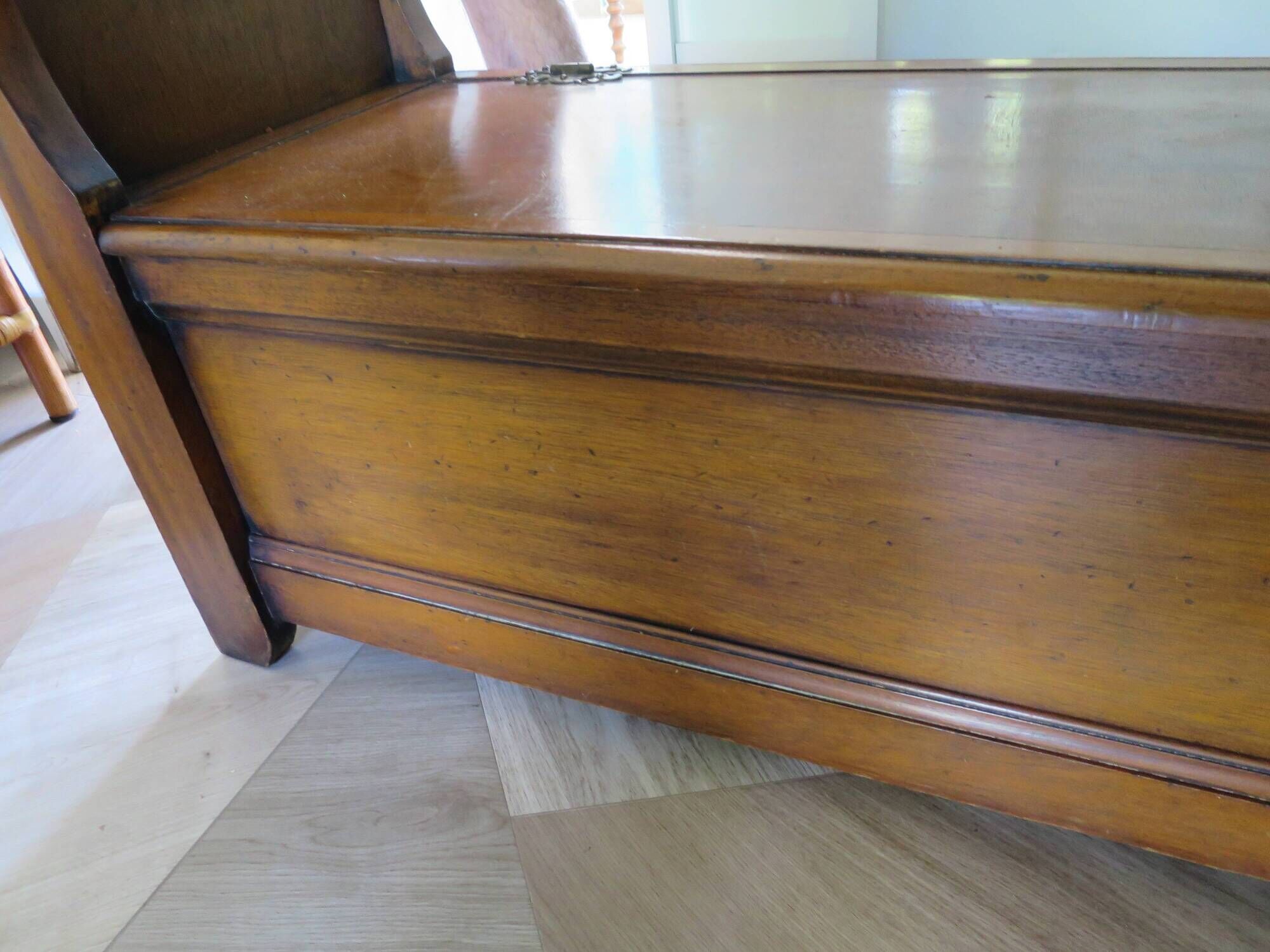 Rare entrance bench - Old chest bench - toy chest - oak color