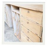 Comptoir Établi Bois Brut Vintage Meuble Ancien