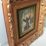 Ancienne peinture religieuse École Espagnole Saint François