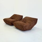 Papillon lounge chairs by Guido Maria Rosati for Giovannetti in rust brown