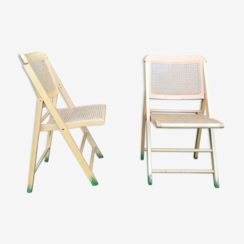 Pair of cannese folding chairs