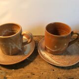 Set of 4 vintage stoneware coffee cups