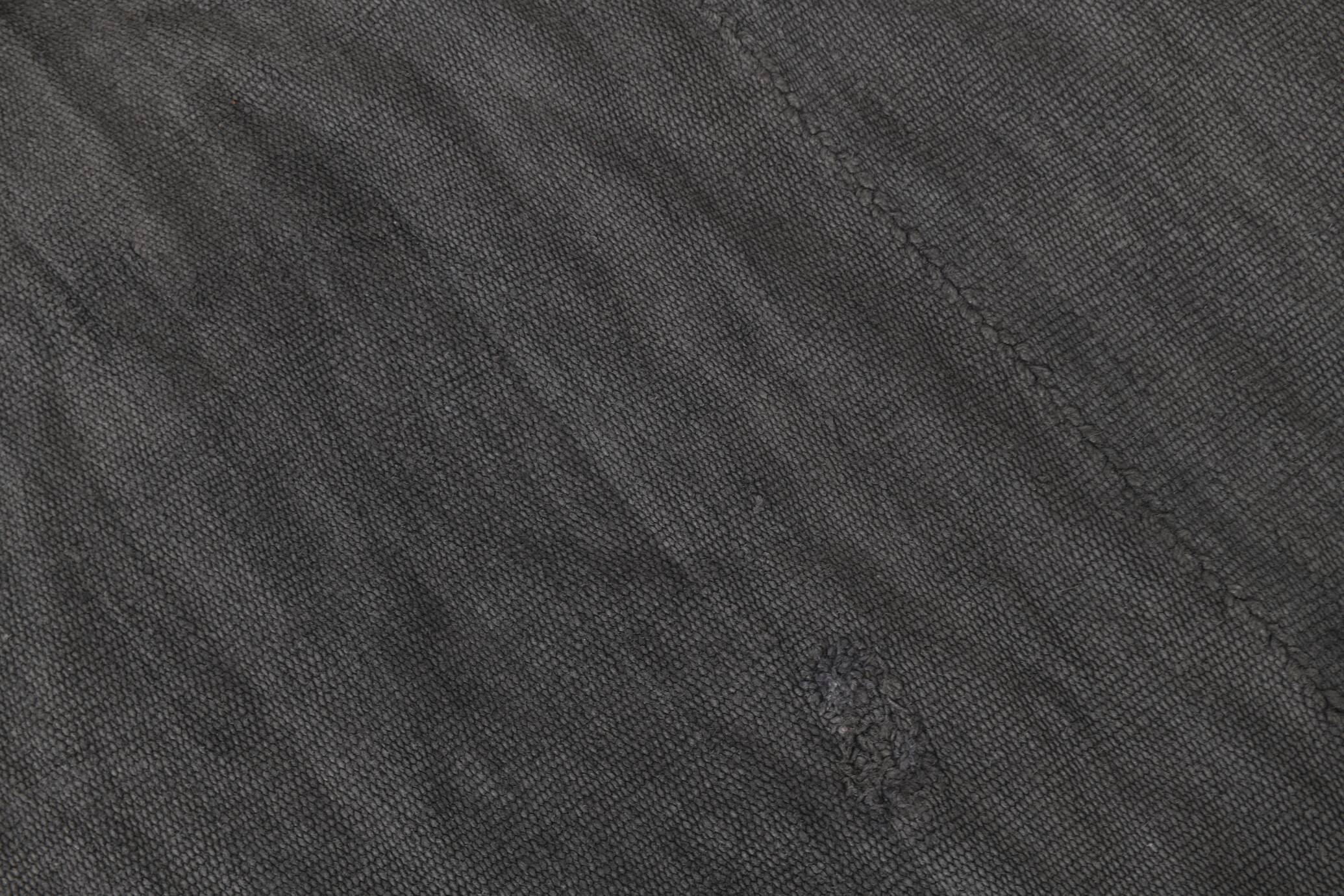 Anthracite Grey Large Area Soft Kilim Rug For Bedroom, 147x205 Cm