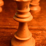 Old Staunton chess set in late nineteenth century wood