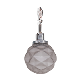 Geometric etched glass art deco pendant light