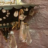 Religious wall light with tassels and eglomised glass