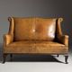 Sheepskin leather classic sofa bench