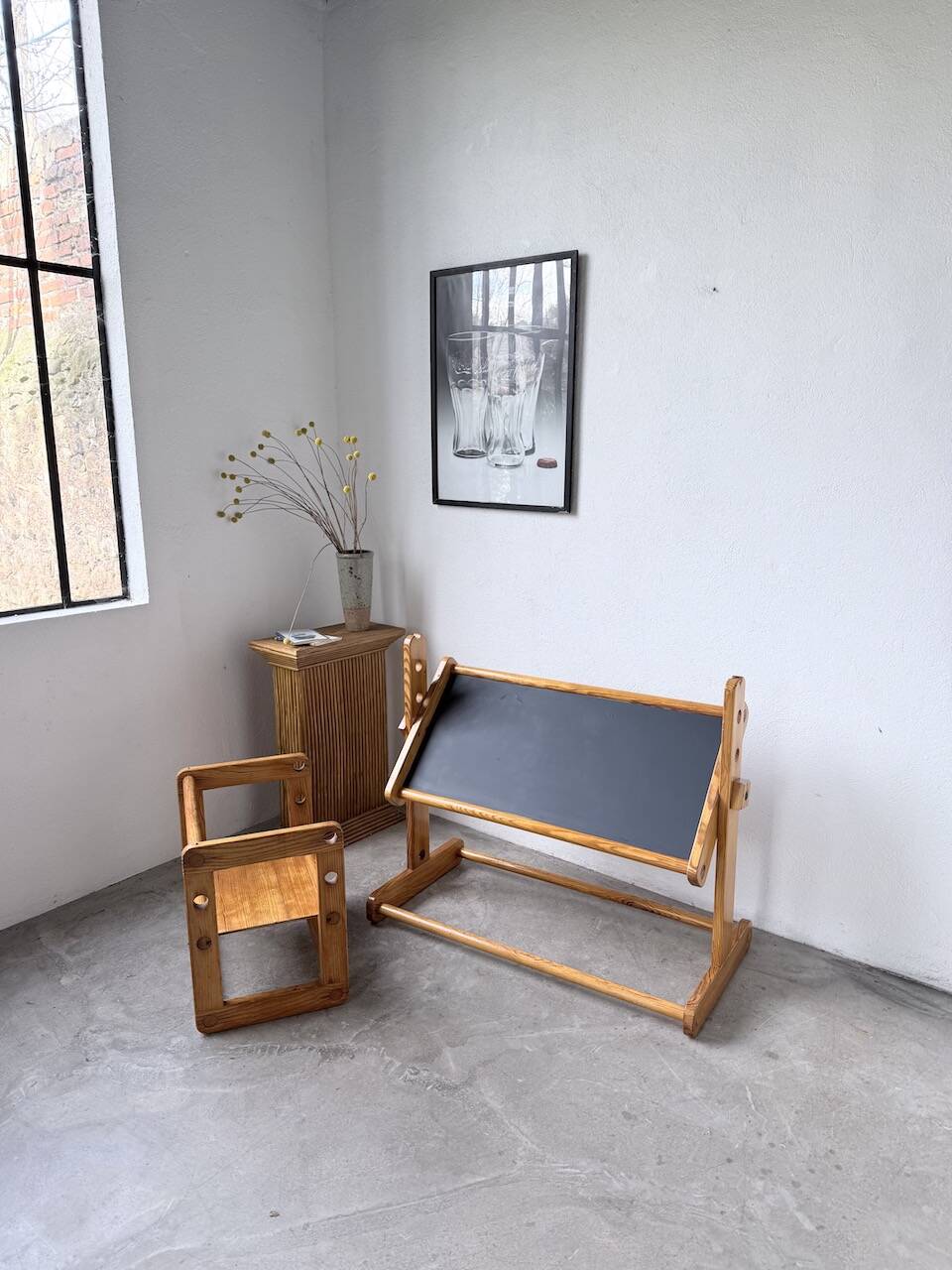 Bureau et chaise enfant pin Bauhaus